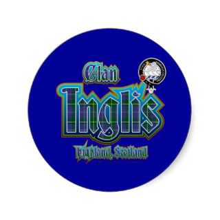 Clan Inglis Tartan Badge Round Sticker
