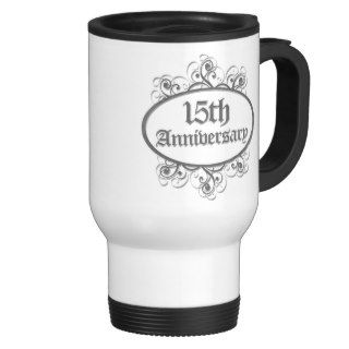 15th Wedding Aniversary (Engraved) Coffee Mugs