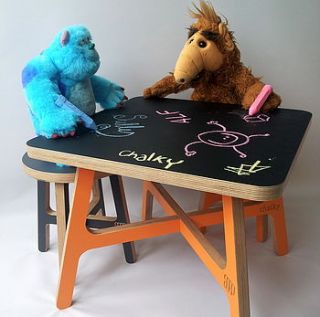 child's chalkboard table and stool by soap designs