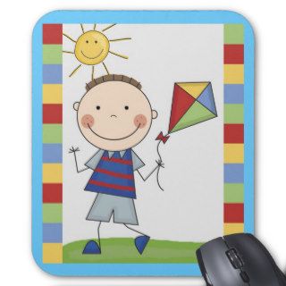 Stick Figure Kids Cards and Gifts Mouse Mats
