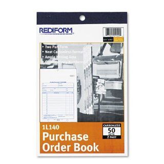 Purchase Order Book, Bottom Punch, 5 1/2 x 7 7/8, Two Part Carbonless, 50 Forms  Blank Purchase Order Forms 