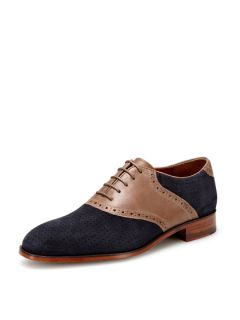 Suede and Leather Saddle Shoes by Florsheim by Duckie Brown