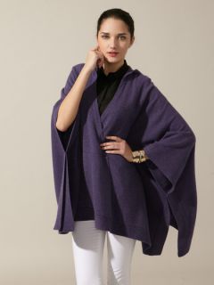 Cashmere Hooded Poncho by Eileen Fisher