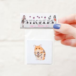 tattoo hamster sticker pack by sophie parker