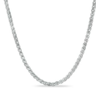 Adjustable 1.0mm Wheat Chain Necklace in 14K White Gold   22   Zales