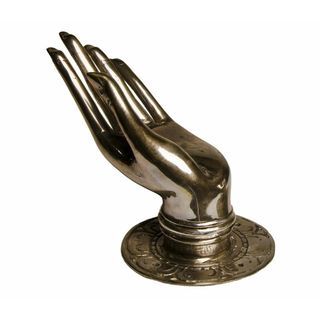 11.8 inch Silvertone Open Buddha Hand Sculpture