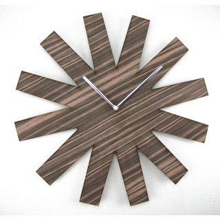 18 inch Espresso Wood Asterisk Clock