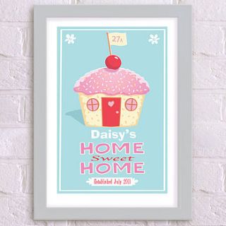 new home personalised cupcake print by just for you