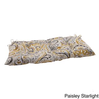 Pillow Perfect Outdoor Paisley Tufted Loveseat Cushion