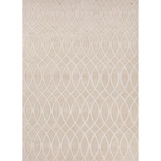 Handwoven Solids Solid Pattern Ivory Wool Rug (5 X 8)
