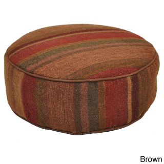 Kosas Collections Eore Round Stripe Pouf Pillow Brown Size Specialty