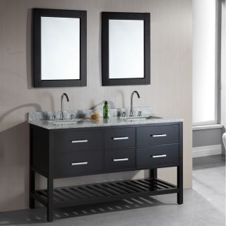 Design Element London 61 inch Double Sink Espresso Bathroom Vanity Set Espresso Size Double Vanities