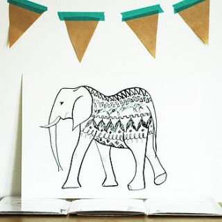 limited edition elephant print by rebecca kiff