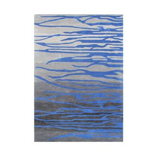 Hand made Alliyah Ash Abstract Wool Area Rug (5 X 8)