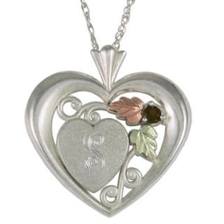 Black Hills Gold Engraveable Heart Pendant in Sterling Silver (1 Stone