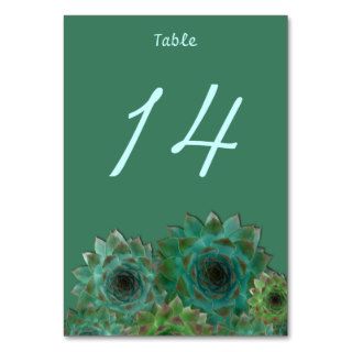 Green Succulents Table Number Cards Table Card