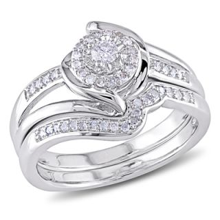 CT. T.W. Diamond Swirl Bridal Set in Sterling Silver   Zales