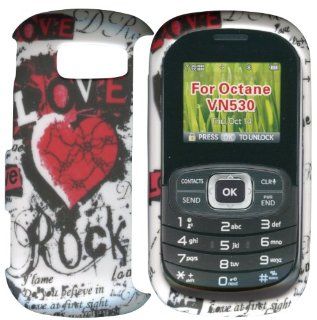Rock & Love LG Octane VN530 Verizon Case Cover Phone Hard Cover Case Snap on Faceplates Cell Phones & Accessories