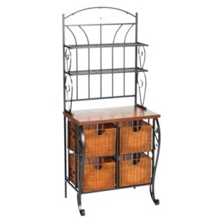 Southern Enterprises Iron Bakers Rack with Wick
