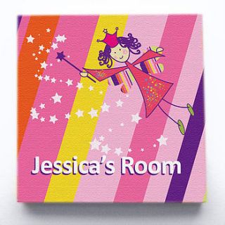 personalised funky fairy pink canvas by manimoo