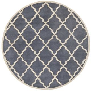 Contemporary Safavieh Handmade Moroccan Chatham Gray Wool Rug (7 Round)