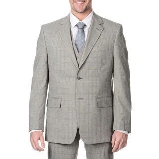 Perry Ellis Mens Slim Fit Grey Plaid Suit Separate Blazer