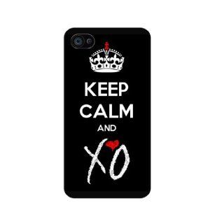 Keep calm and XO the weeknd   Iphone 4/ 4s Case Hard Cover (Black & White) Cell Phones & Accessories
