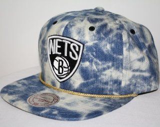 Mitchell & Ness Acid Wash Denim NBA Brooklyn Nets Snapback Hat  Sports Fan Novelty Headwear  Sports & Outdoors