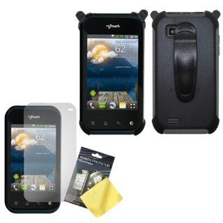 Cbus Wireless Holster Case w/ Ratcheting Belt Clip & LCD Screen Guard / Protector for LG T Mobile myTouch Q / C800 Cell Phones & Accessories