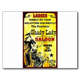Shady Lady Saloon Vintage Poster Print Post Card