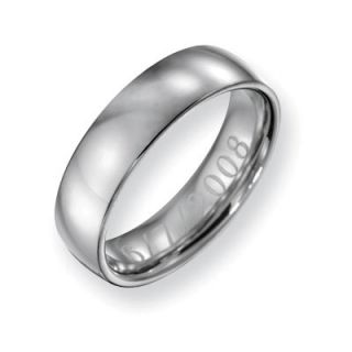 Engraved Stainless Steel Polished Wedding Band (27 Characters)   Zales