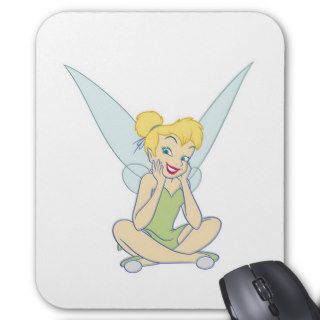 Peter Pan Tinker Bell Sitting Similing Disney Mousepad