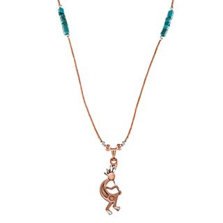 Southwest Moon Copper Kokopelli Turquoise Heishi Liquid Metal 16 inch Necklace Southwest Moon Gemstone Necklaces