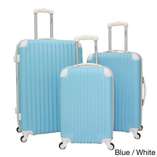 World Traveler Designer Two tone Expandable 3 piece Hardside Spinner Luggage Set