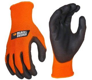 Black & Decker BD535L Tactile Wet Dry Grip Glove, Black Orange, Large   Work Gloves  