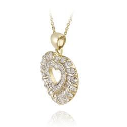 DB Designs 18k Yellow Gold over Silver 1/2ct TDW Diamond Heart Necklace (J, I3) DB Designs Diamond Necklaces