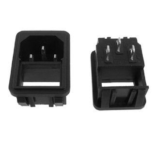 IEC C14 Male Plug Power Inlet Sockets w Switch Holder 5 Pcs   Light Sockets  