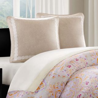 Echo Echo Laila 4 piece Cotton Comforter Set With Optional Euro Sham Sold Separately Beige Size 26 x 26