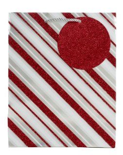 Jillson Roberts Bulk Christmas Medium Gift Bags, Candy Cane Sparkle, 120 Count (BXMT536)  Gift Wrap Bags 