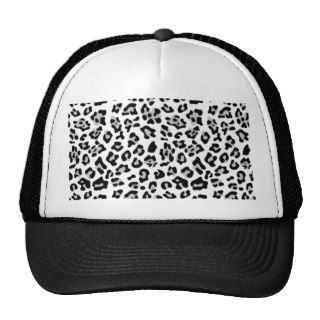 Gray Black Leopard Animal Print Pattern Hat