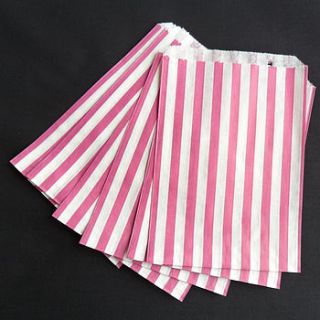 100 purple striped paper candy sweet bags by yatris home and gift