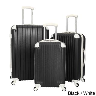 World Traveler Designer Two tone Expandable 3 piece Hardside Spinner Luggage Set