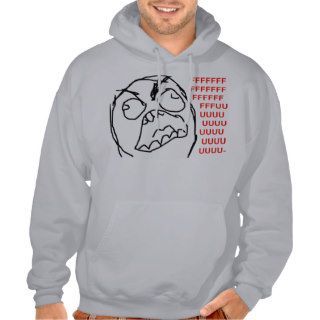 Rage Guy Angry Fuu Fuuu Rage Face Meme Hooded Sweatshirt