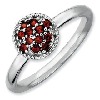 Stackable Expressions™ Garnet Cluster Ring in Sterling Silver