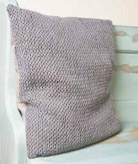 hand knitted alpaca cushion by cocoonu