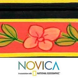 Handcrafted Plywood 'Scarlet Spring' Box (India) Novica Jewelry Boxes