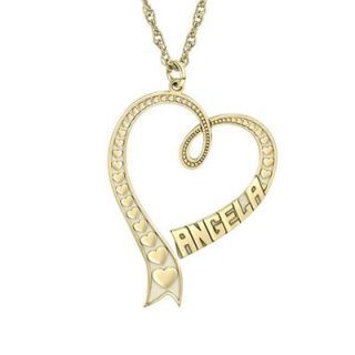Personalized Heart Name Pendant in 10K Gold (8 Letters)   Zales