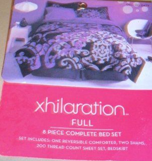 Xhilaration Purple Scroll Bed in a Bag   Full   Xhilaration Bedding Queen