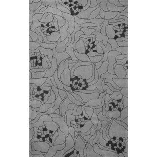 Nuloom Hand tufted Floral Synthetics Grey Rug (7 6 X 9 6 )