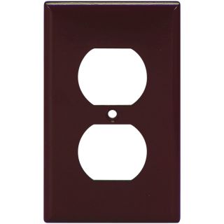 Cooper Wiring Devices 1 Gang Brown Standard Duplex Receptacle Plastic Wall Plate